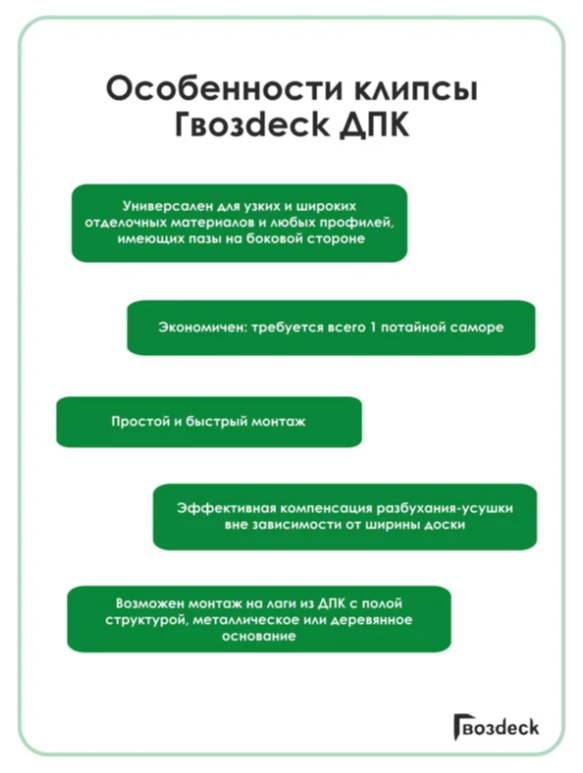 Крепеж Гвозdeck Клипса для ДПК №8, цинк, цвет серебро Ведро 150шт